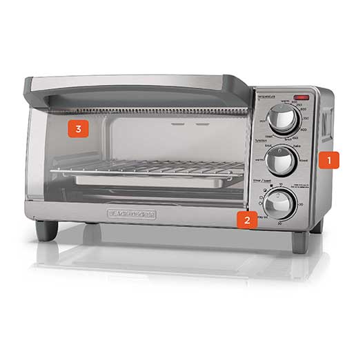 BLACK DECKER 4 Slice Toaster Oven with Natural Convection