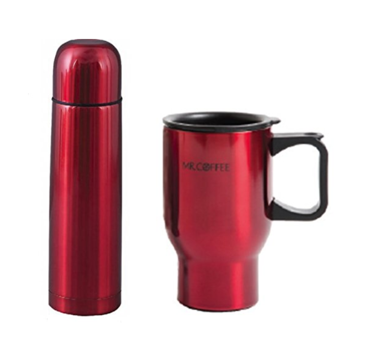 Mr. Coffee 108165.02 Javeline 2 Piece Thermos & Thermal Travel Mug Gift Set