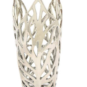 Three Hands 51844 Silver Decorative Silver Ceramic Leaf Decorative Vase