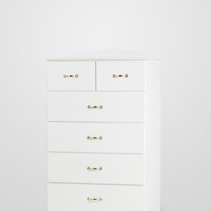 6 Drawer Chest of Drawer No Mirror White