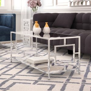 Silver and Glass Coffee Table