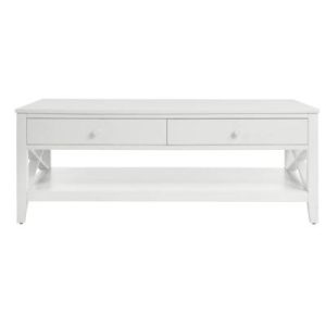 White Coffee Table With Silver Legs