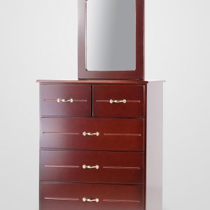 Madeira 5 draw chest of draws with mirror w/mad-cod-wm