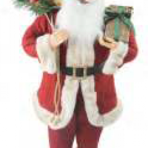 SANTA 90cm WITH PRESENT & SACK BURGUNDY - XM3312