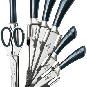 BERLINGER HAUS BH-2415 Infinity Aquamarine Knife Block Stainless Steel 8-Part Set
