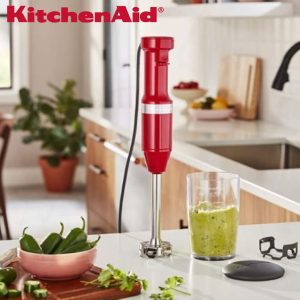 KitchenAid KHBV53ER Immersion Blender W/ 8″ Arm – Variable Speed, Corded, Empire Red