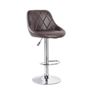 BARSTOOL DIAMOND PAD BLACK/BROWN LEATHER SWIVEL