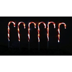 6 PACK BATTERY OPERATED CANDY CANE PATH LIGHTS