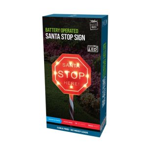 BATTERY OPERATED SANTA STOP SIGN