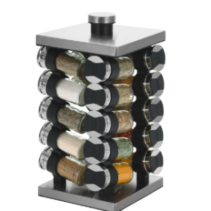 ROTATING GOLD SPICE RACK SET