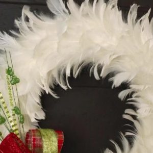 WHITE FEATHER WREATH