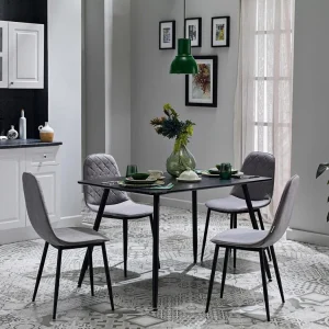 GLASS TABLE DINING SET 4PC
