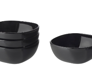 4PC BLACK CERAMIC MINI BOWLS