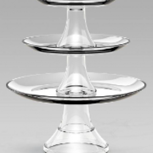 3 TIER GLASS SERVING STAND SET