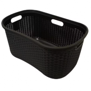 2 PLASTIC CLOTHES BASKET BROWN