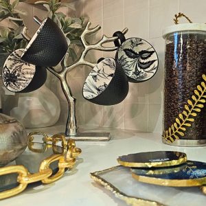 Semi-Matte Chrome Trinket/Tea cup Holding Sculpture