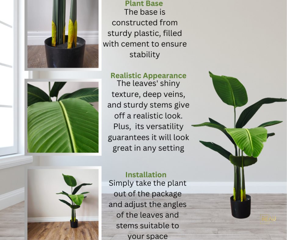 Bird of Paradise Artificial Tree 4ft - Image 5