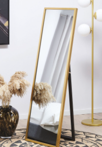 GOLD RIM STANDING MIRROR