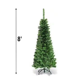 XMAS TREE PENCIL SHAPE 8FT 1000TIPS W/METAL STAND