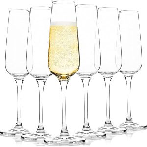 NICOLE MILLER SET OF 6 FLUTE GLASSES