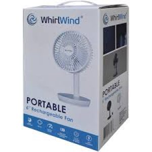 WHIRLWIND PORTABLE 6" RECHARGEABLE FAN