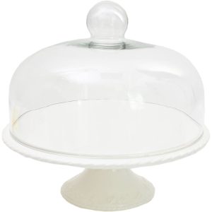 GLASS CAKE STAND WITH DOME LID