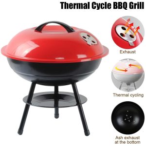 Red Mild Steel Table Top Portable Barbeque BBQ Grill STOVE