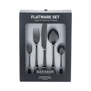 KENNEDY FLATWARE SET BLACK
