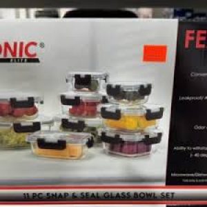 MAXSONIC 5PC SNAP AND SEAL GLASS BOWL SET