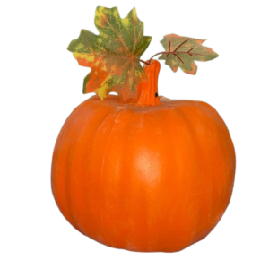 LARGE DECOR PUMPKIN WITH LEAVES