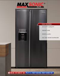 MAXSONIC ELITE 20CUFT SXS REFRIGERATOR MAX-RS20SI