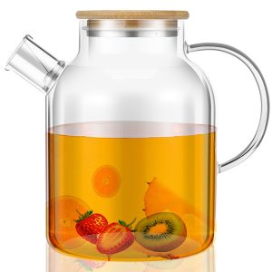 GLASS PITCHER WITH BAMBOO LID