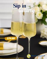 LIFEART 2PC CHAMPAGNE GLASS SET