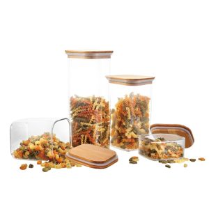 MAXSONIC SET OF 8 SQUARE CANISTER SET