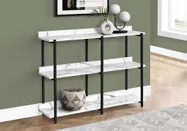MONARCH WHITE MARBLE METAL METAL CONSOLE TABLE 12221