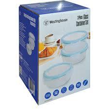 WESTINGHOUSE 3PC GLASS CONTAINER SET