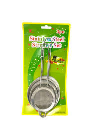 3PC STAINLESS STEEL STRAINER SET