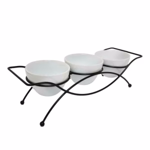 GIBSON ELITE GRACIOUS DINING 3-TIER BOWL SERVER SET