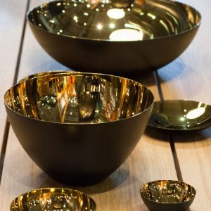 normann copenhagen krenit bowl blank exterior gold interior 3pc set