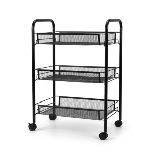 3-TIER MESH UTILITY ROLLING TROLLEY