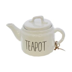 WHITE CERAMIC TEAPOT