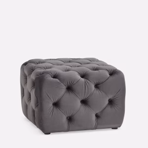grey Colmore velvet Chesterfield ottoman