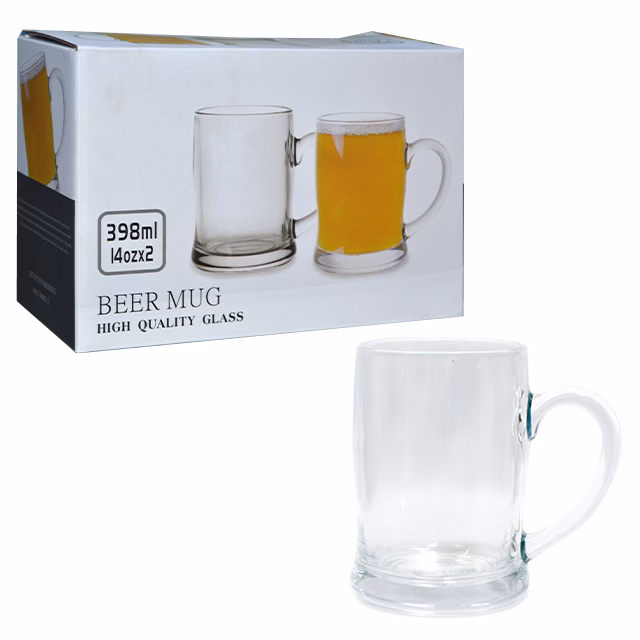 BEER MUG HIGH QUALITY GLASS 398ML