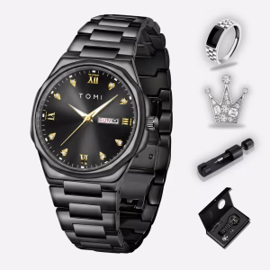 Tomi stainless steel quartz watch set