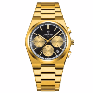 gold-tone stainless steel men's watch