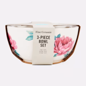 FINE CERAMIC 3-PIECE BOWL SET