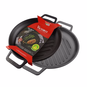 Victoria 10-inch cast iron grill skillet